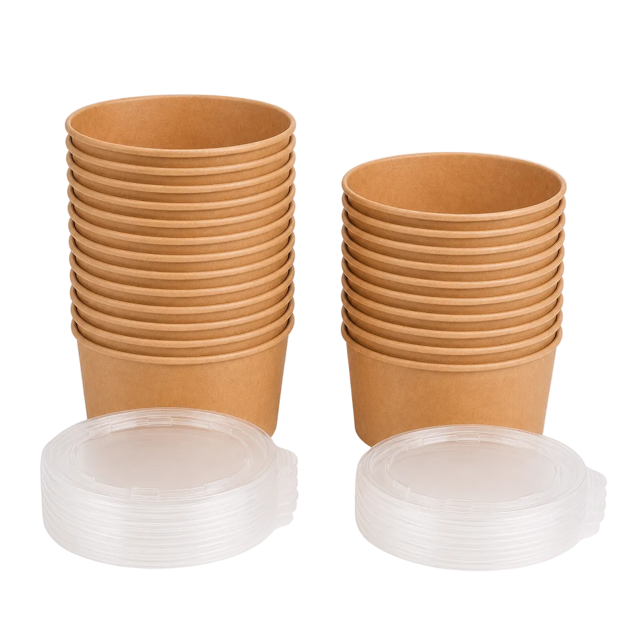 1000ml Kraft Paper Soup and Pasta Bowl,PP Lid