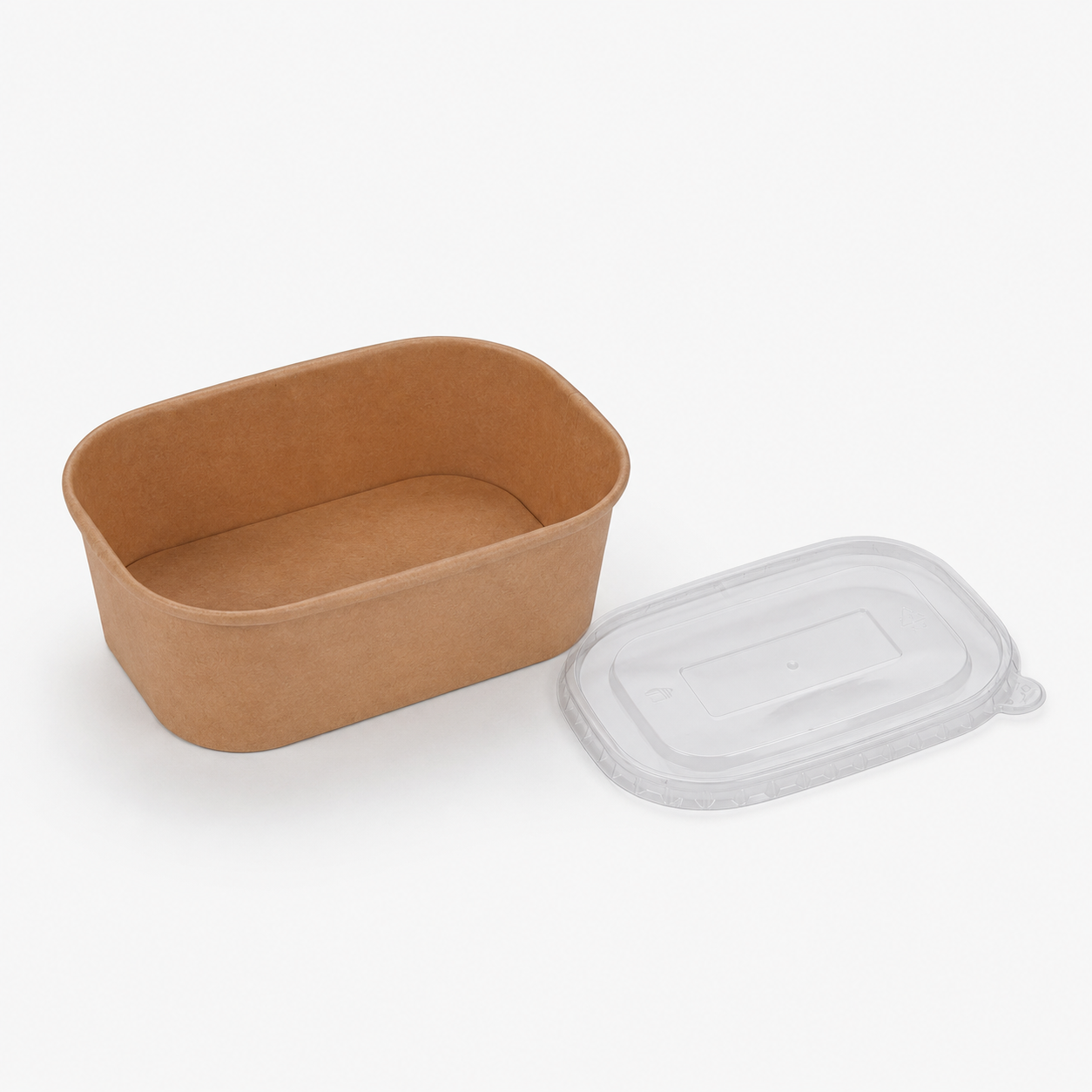 650ml Kraft Rectangle Container Bowl,PP Lid