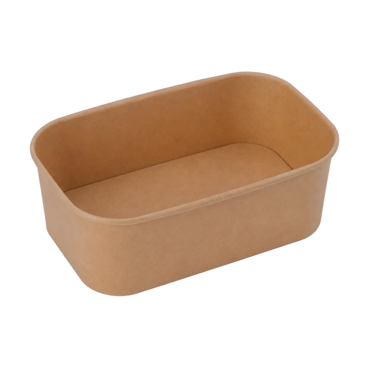 1000ml Kraft Rectangle Container Bowl,Without Lid