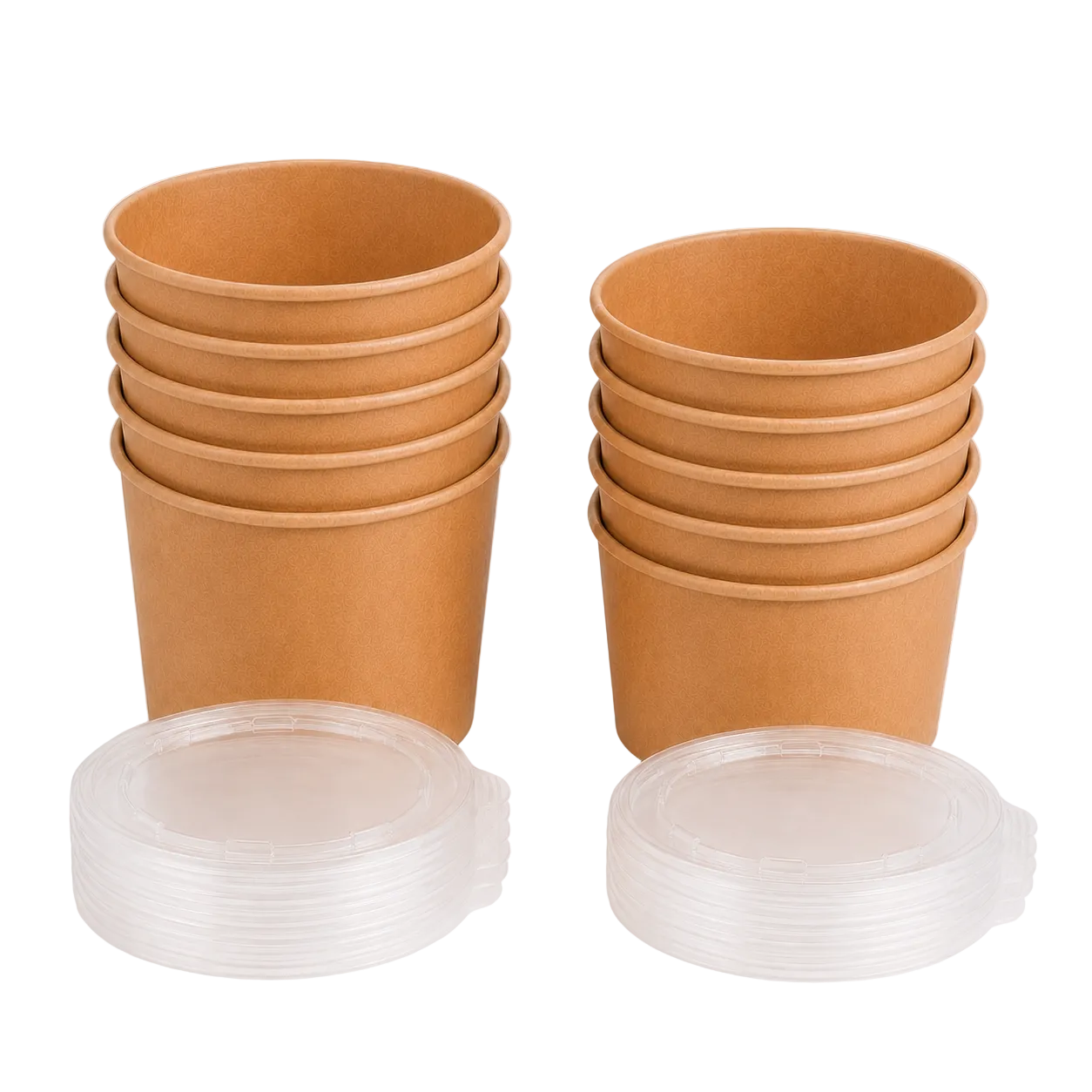 1000ml Kraft Paper Soup and Pasta Bowl,PP Lid