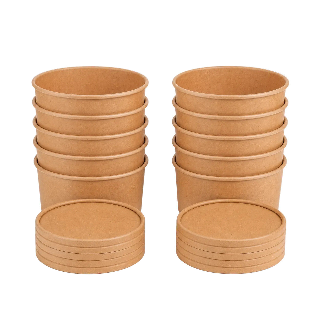 1000ml Kraft Paper Soup and Pasta Bowl,Biodegradable Lid