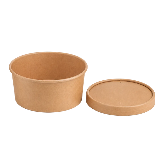 1000ml Kraft Paper Soup and Pasta Bowl,Biodegradable Lid