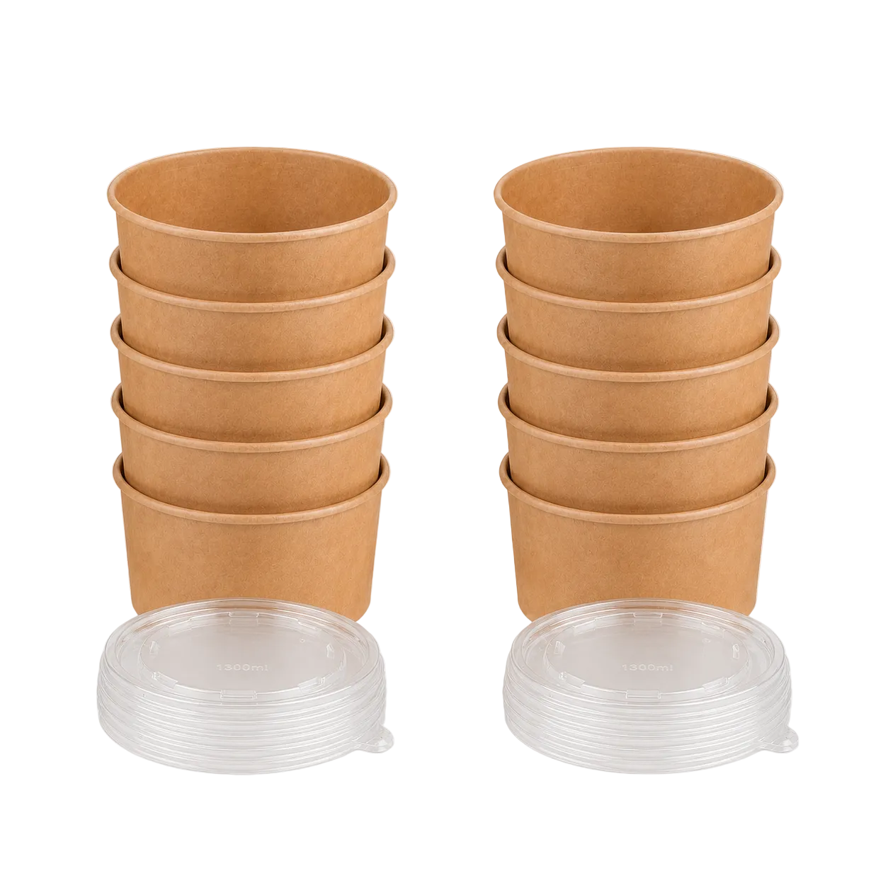 1300ml Kraft Paper Soup and Pasta Bowl,PP Lid
