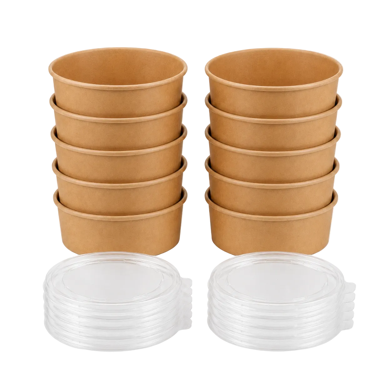 500ml Kraft Paper, Soup and Pasta Bowl,PP Lid