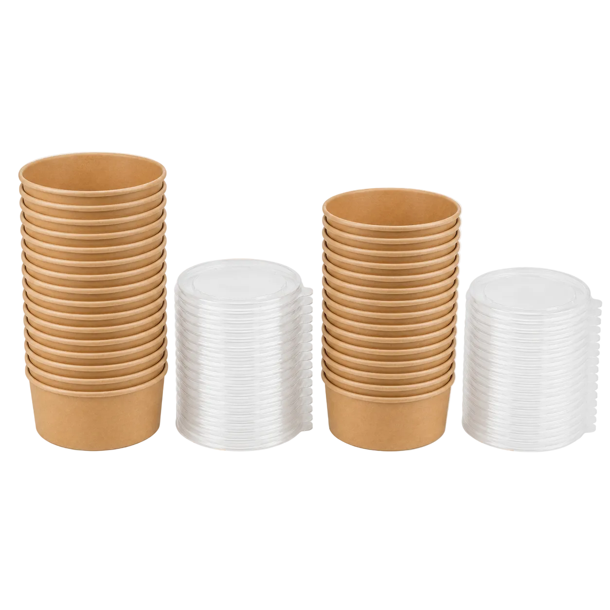 500ml Kraft Paper, Soup and Pasta Bowl,PP Lid