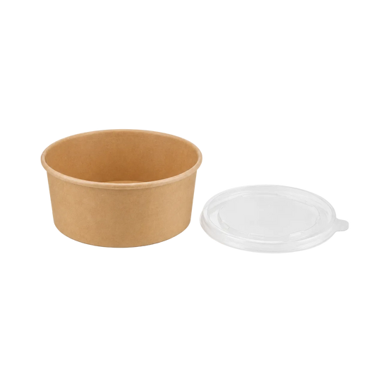 500ml Kraft Paper, Soup and Pasta Bowl,PP Lid