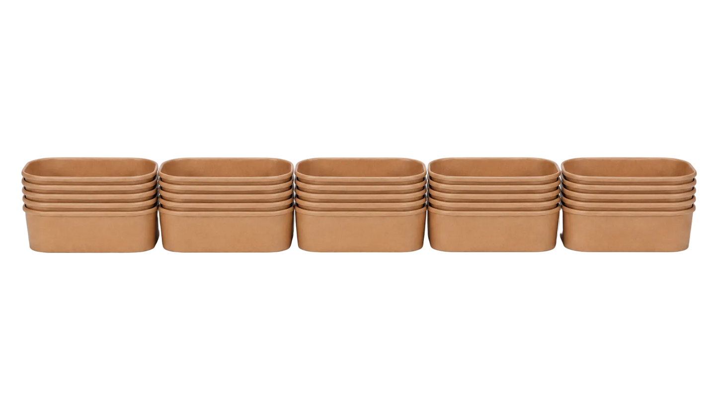 650ml Kraft Rectangle Container Bowl