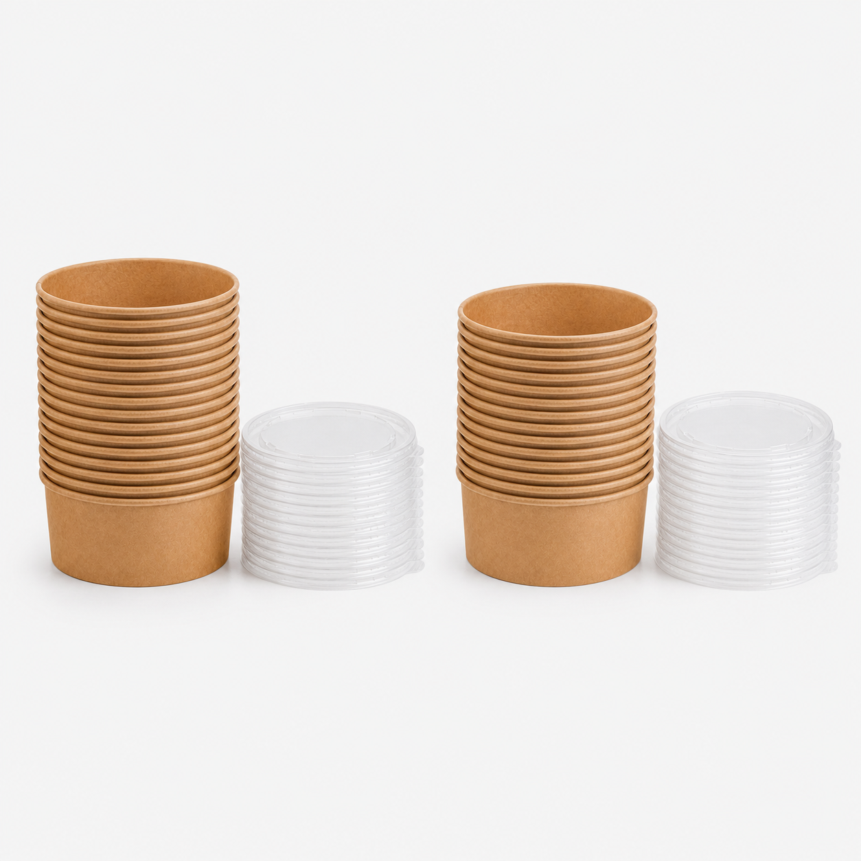 750ml Kraft Paper Soup and Pasta Bowl,PP Lid