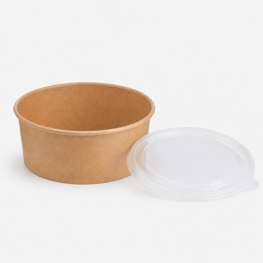 750ml Kraft Paper Soup and Pasta Bowl,PP Lid