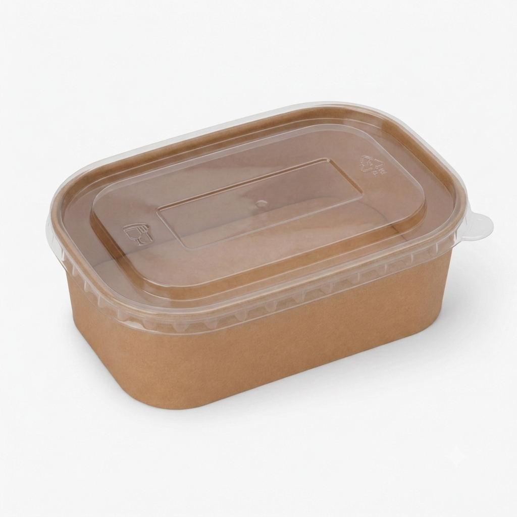 Kraft Rectangle Container Bowl 500ml