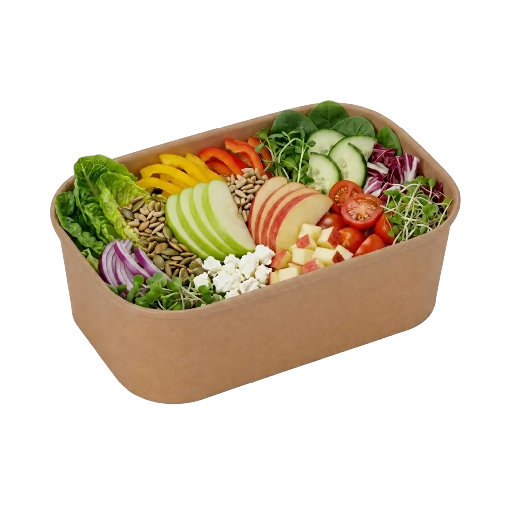 Kraft Rectangle Container Bowl 750ml