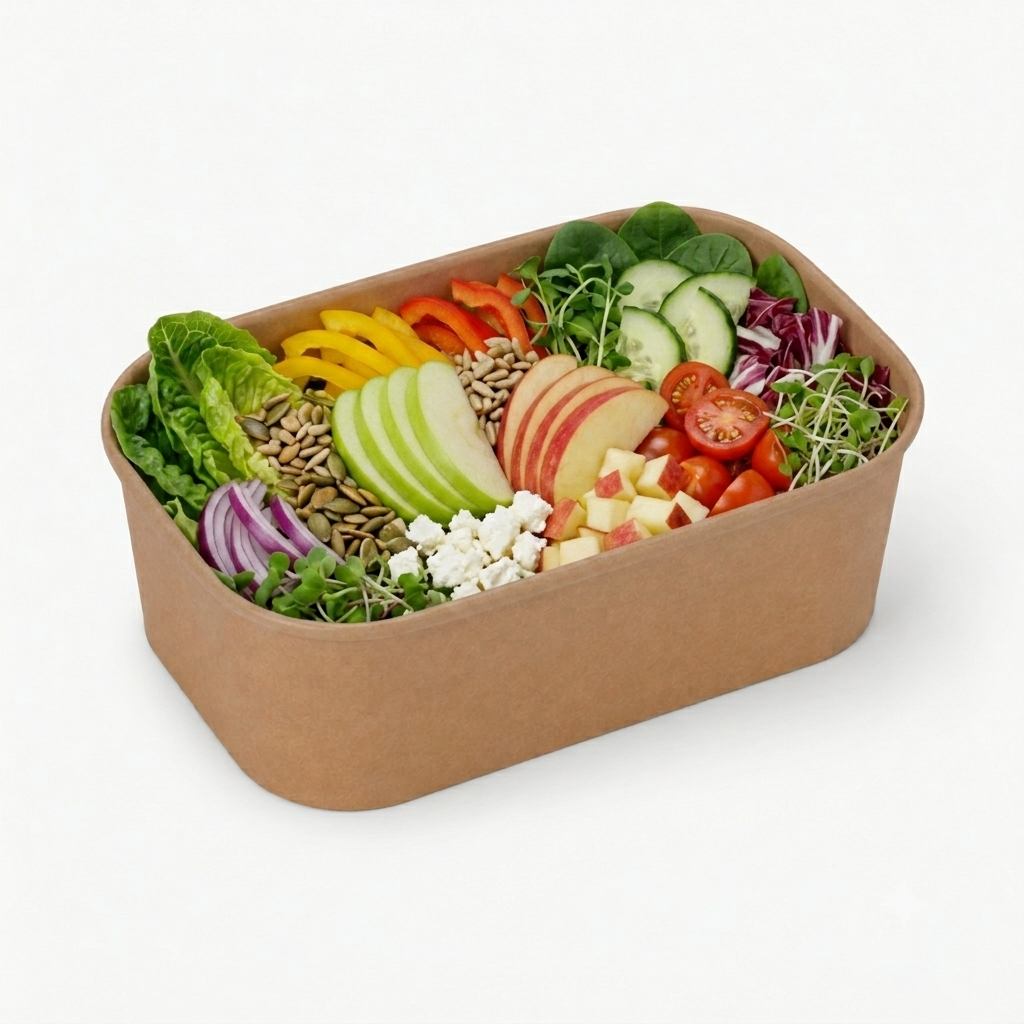 Kraft Rectangle Container Bowl 500ml