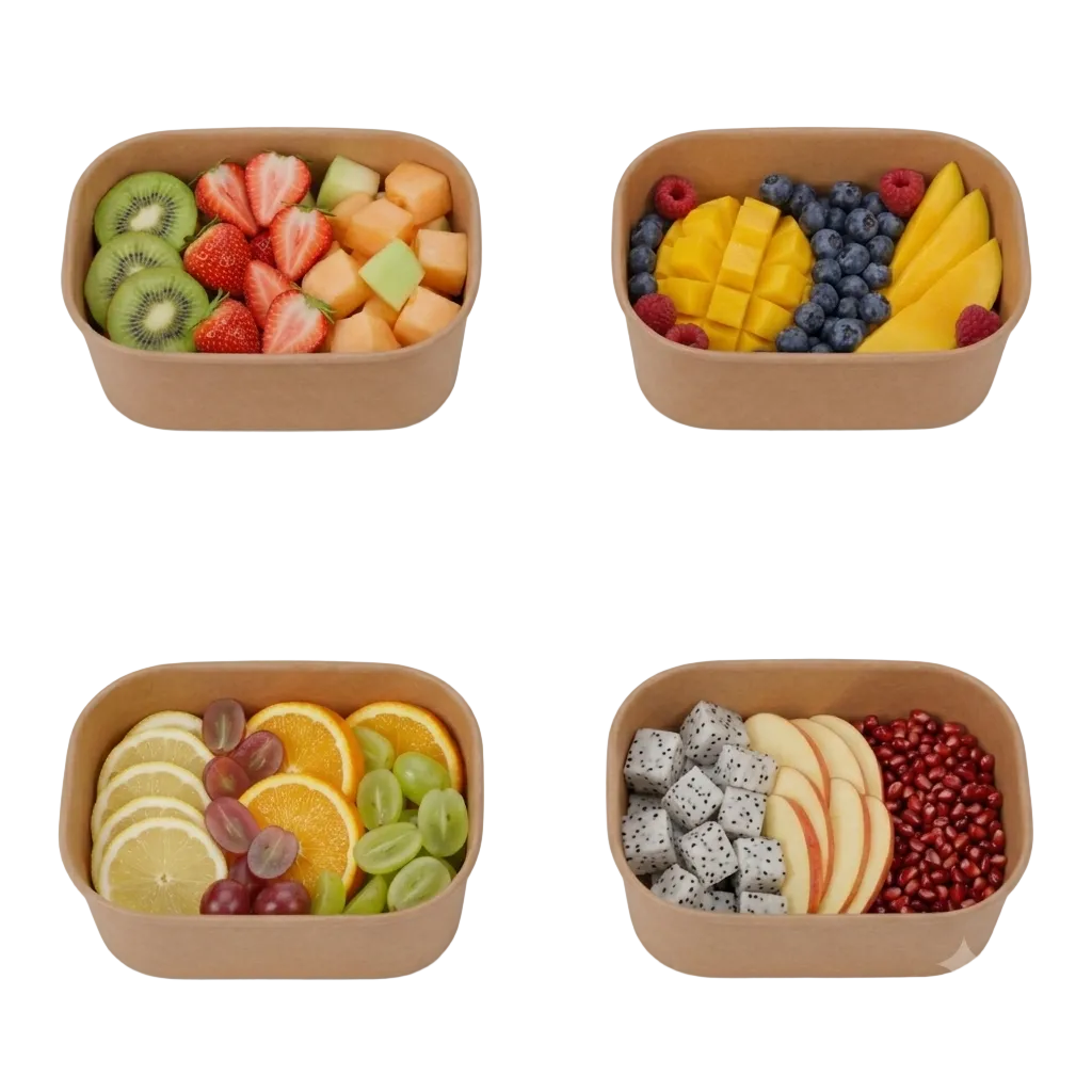 650ml Kraft Rectangle Container Bowl