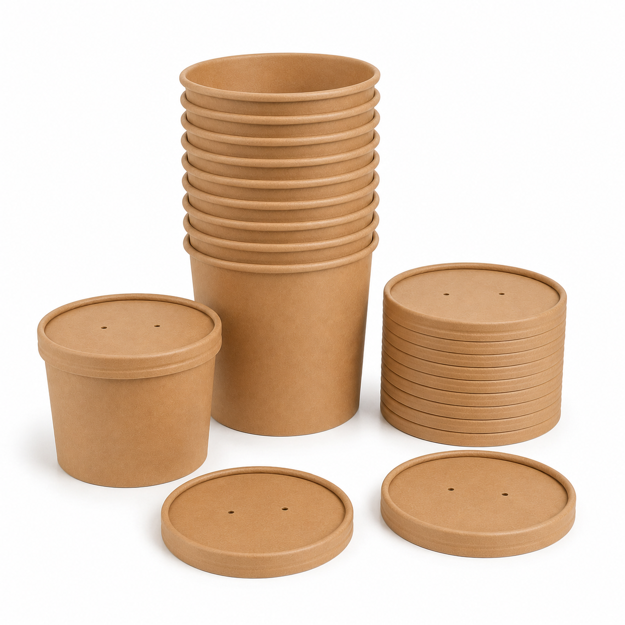 8 oz Kraft Soup Bowls with Lids