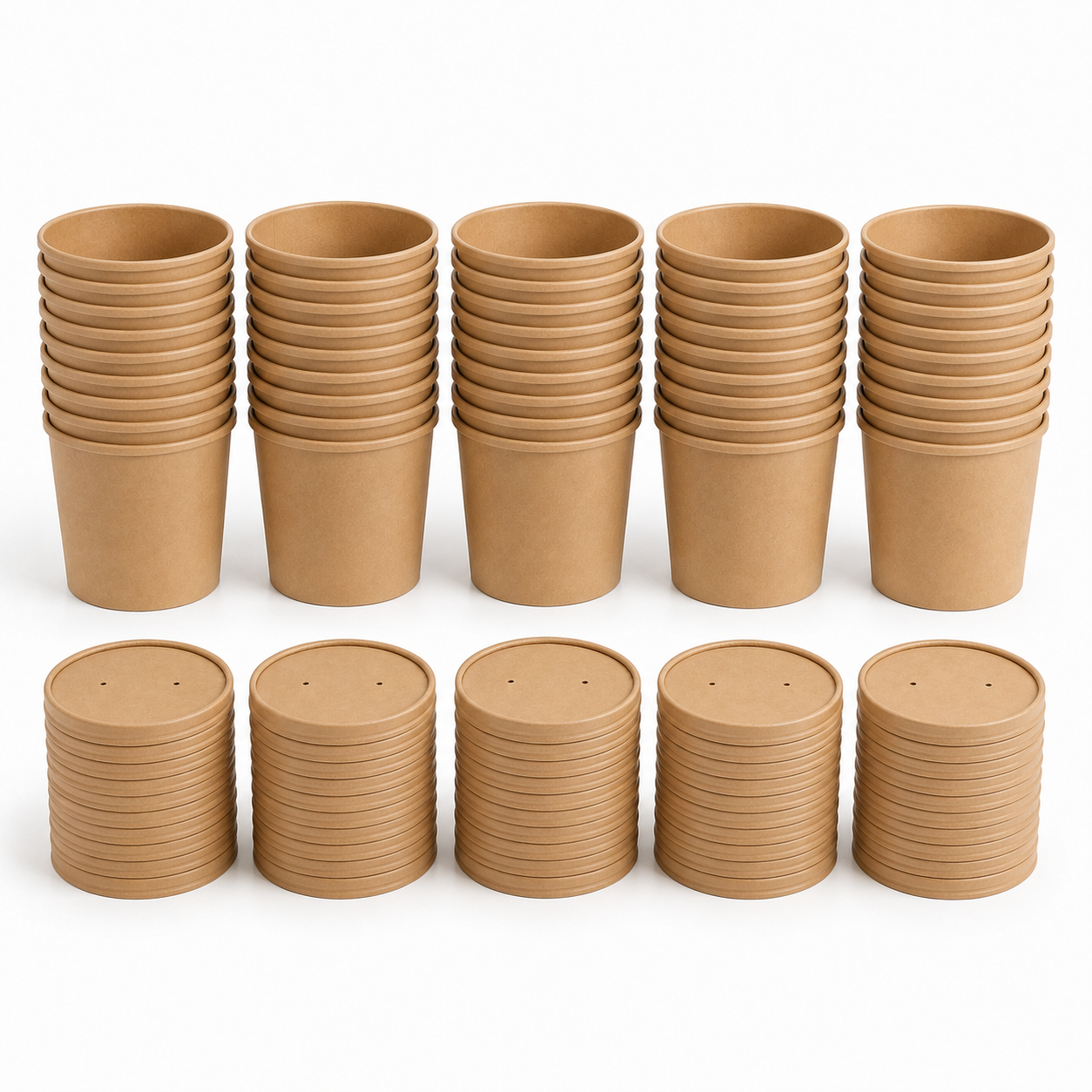 12 oz Kraft Soup Bowls with Lids