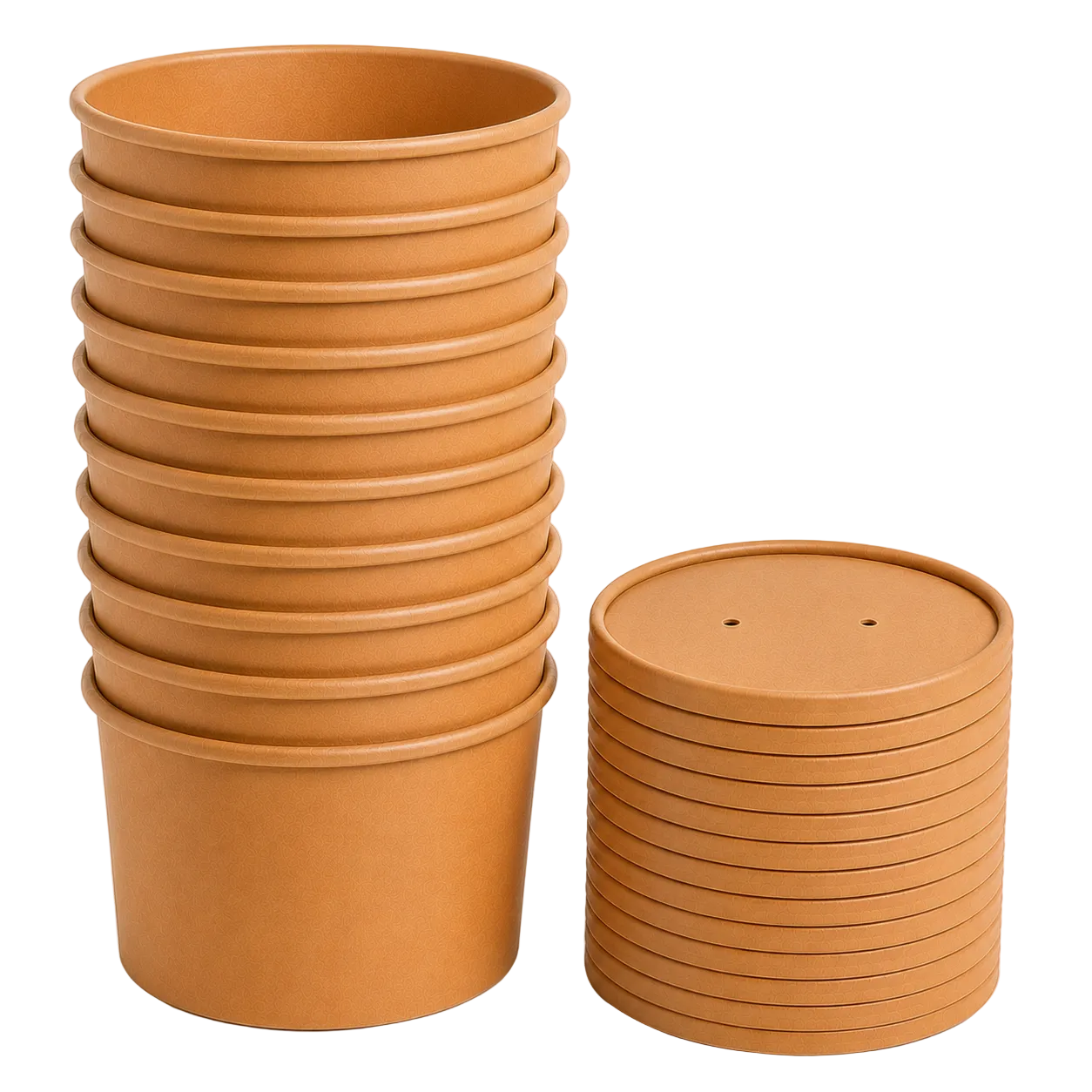16 oz Kraft Soup Bowls with Lids