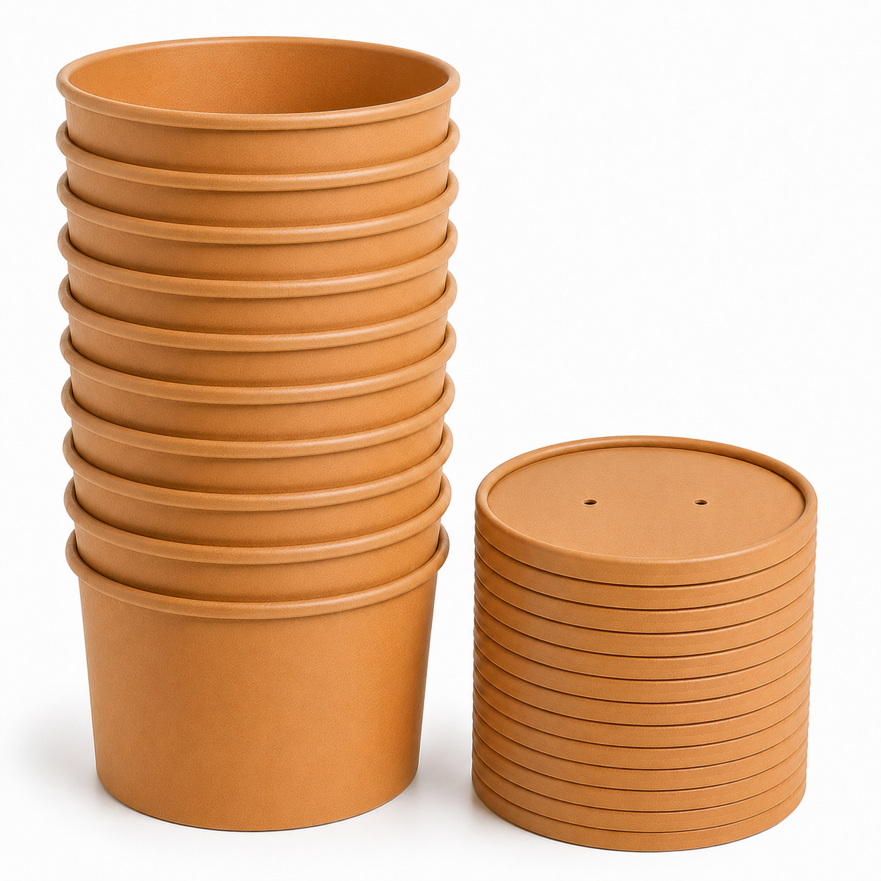 8 oz Kraft Soup Bowls with Lids
