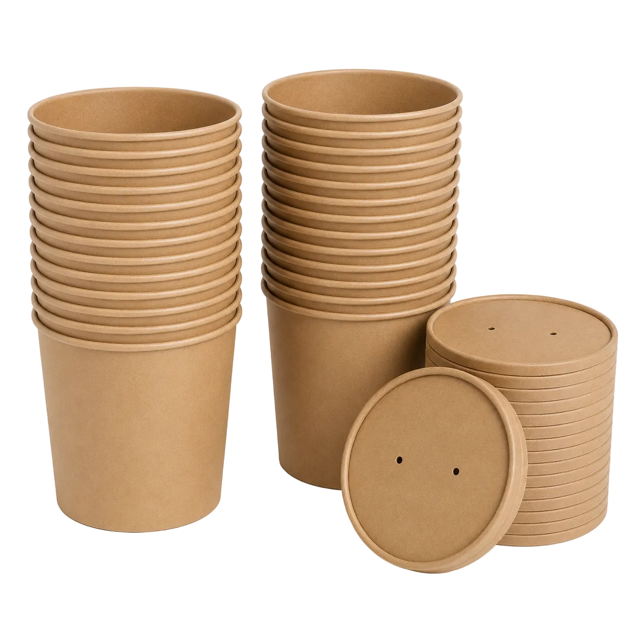 16 oz Kraft Soup Bowls with Lids