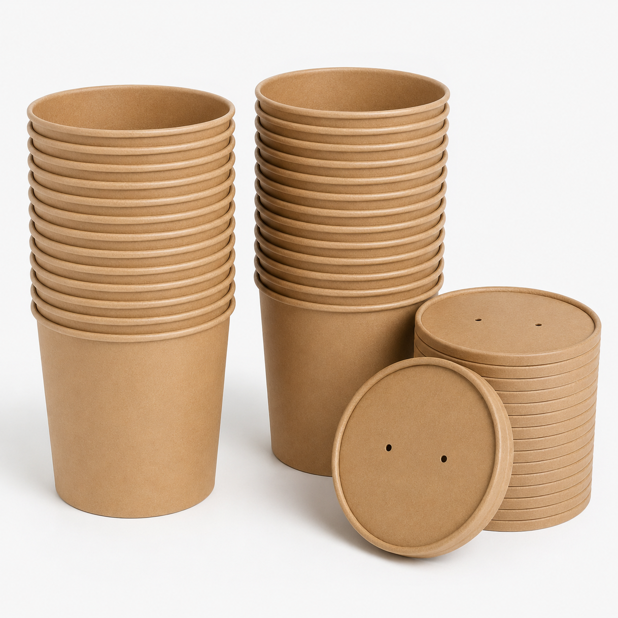 8 oz Kraft Soup Bowls with Lids