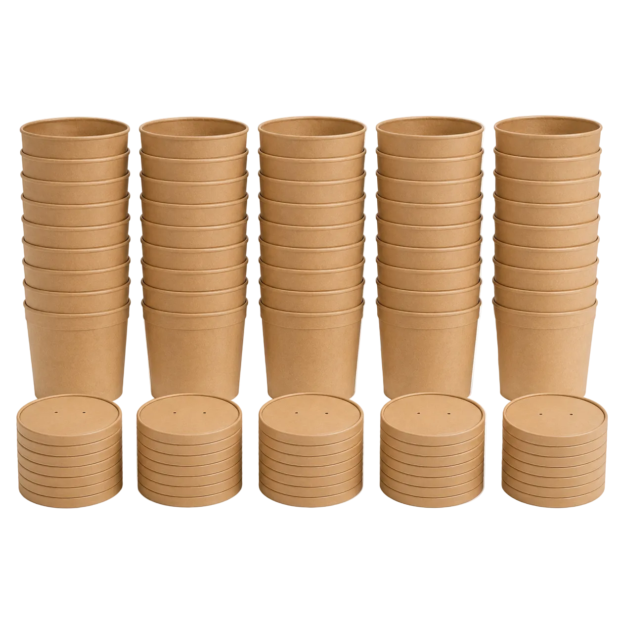 16 oz Kraft Soup Bowls with Lids