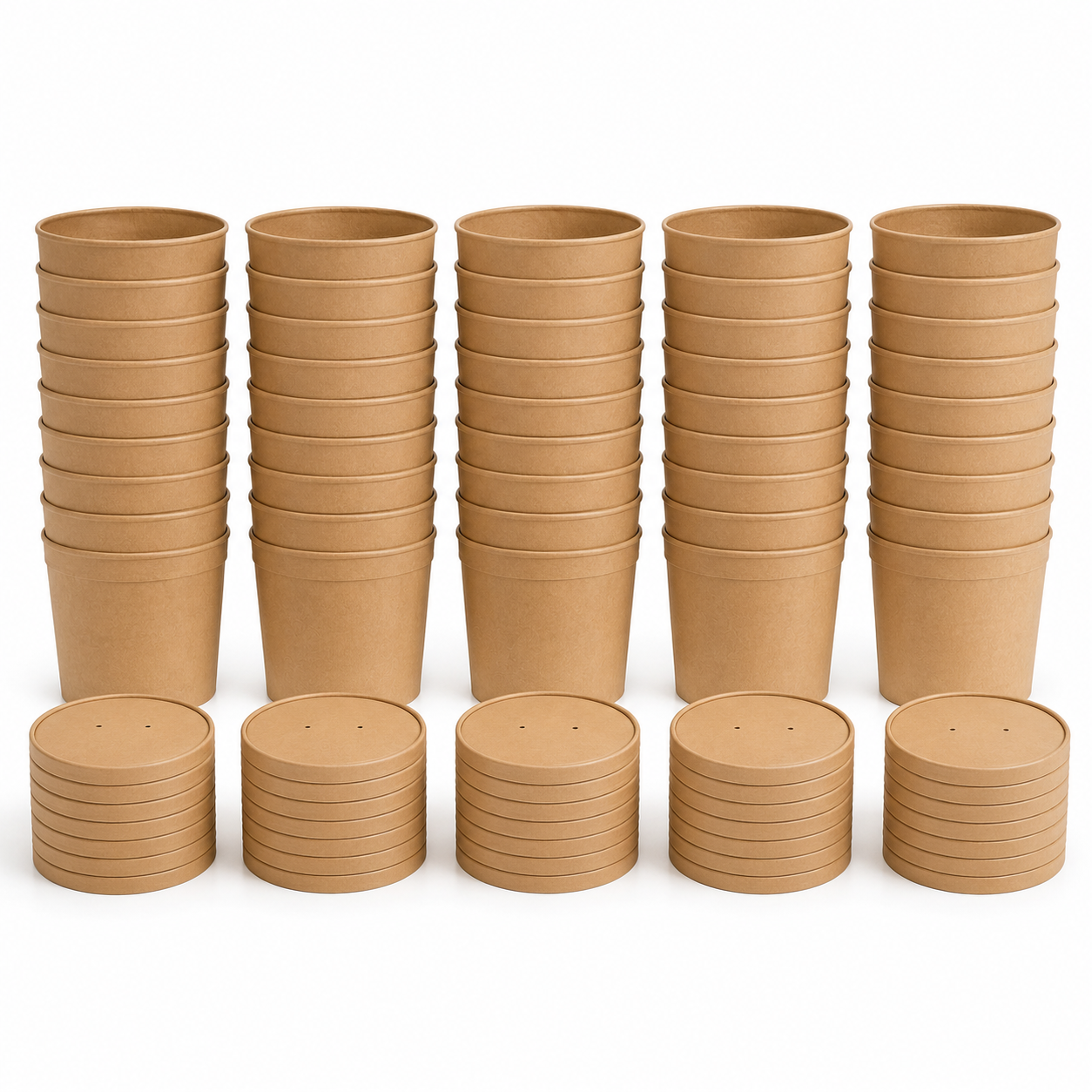 12 oz Kraft Soup Bowls with Lids