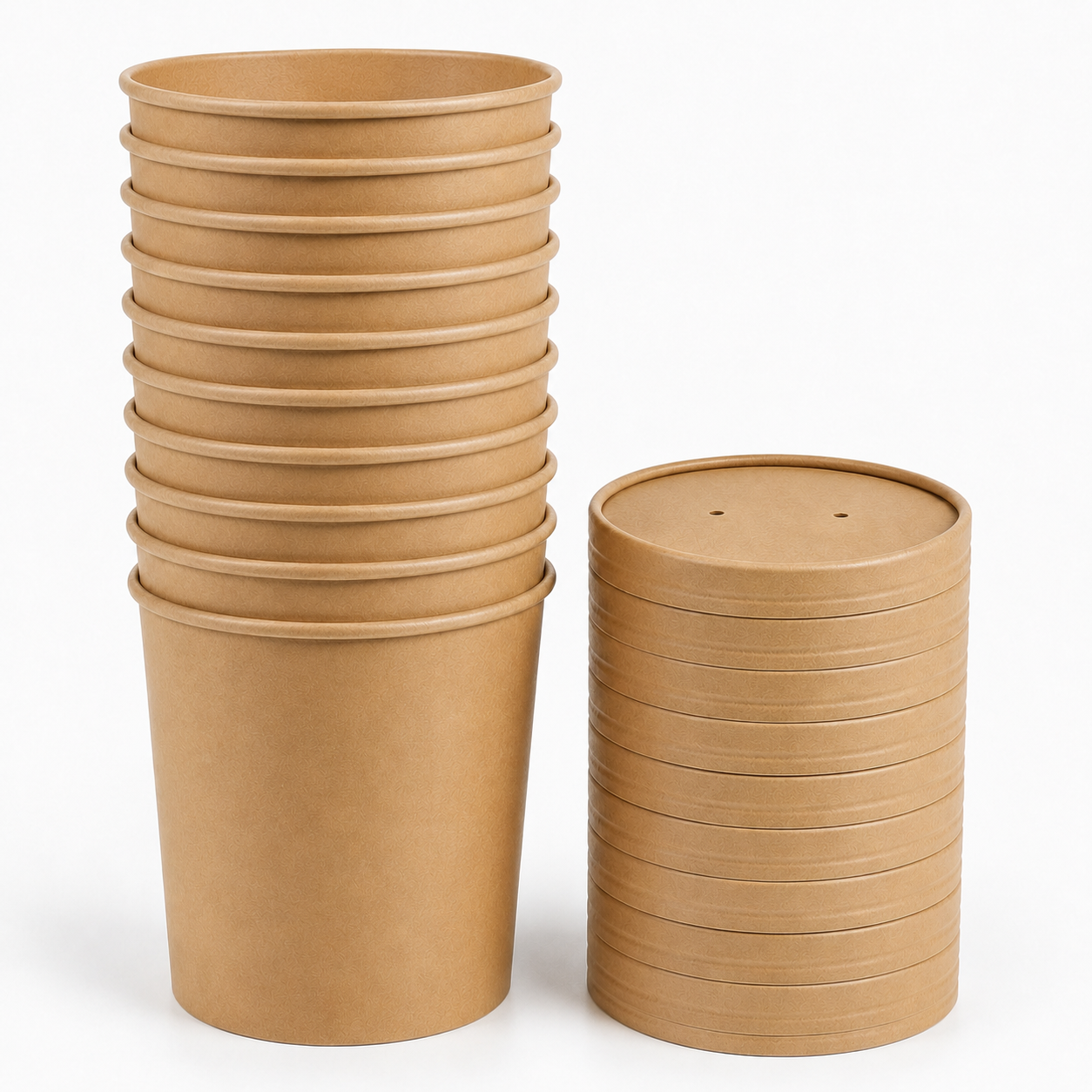 8 oz Kraft Soup Bowls with Lids