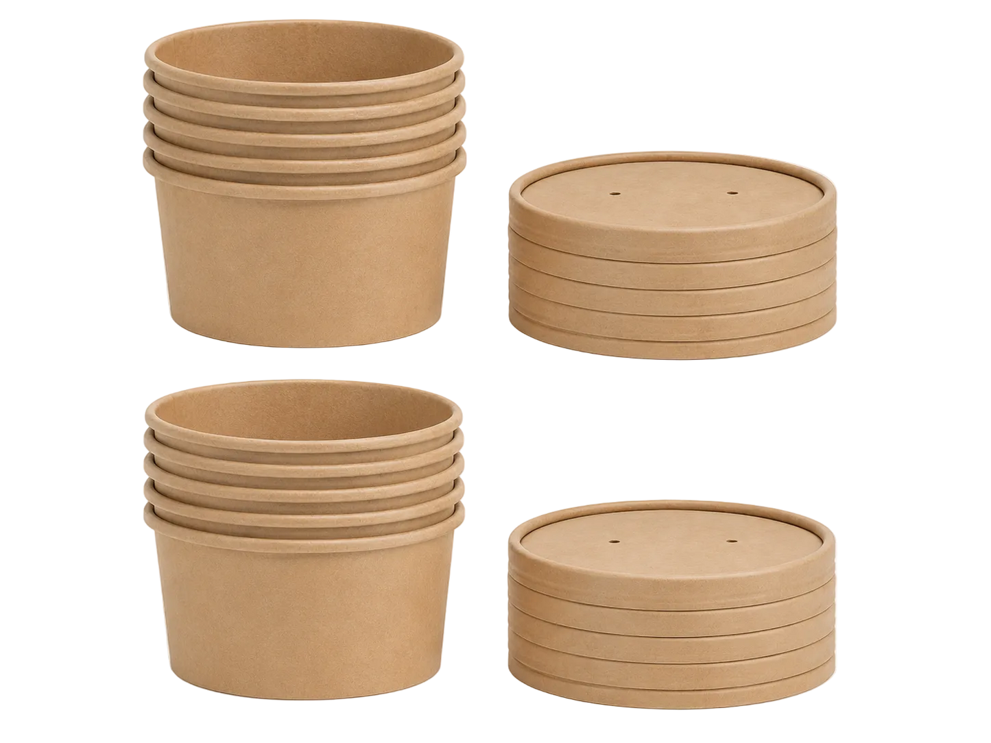 32 oz Kraft Soup Bowls with Lids