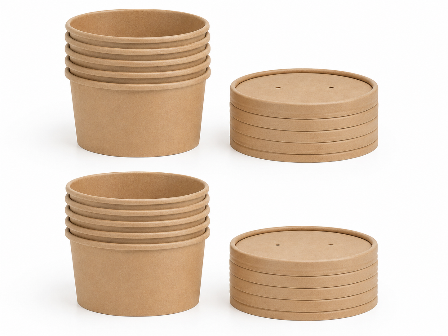 8 oz Kraft Soup Bowls with Lids
