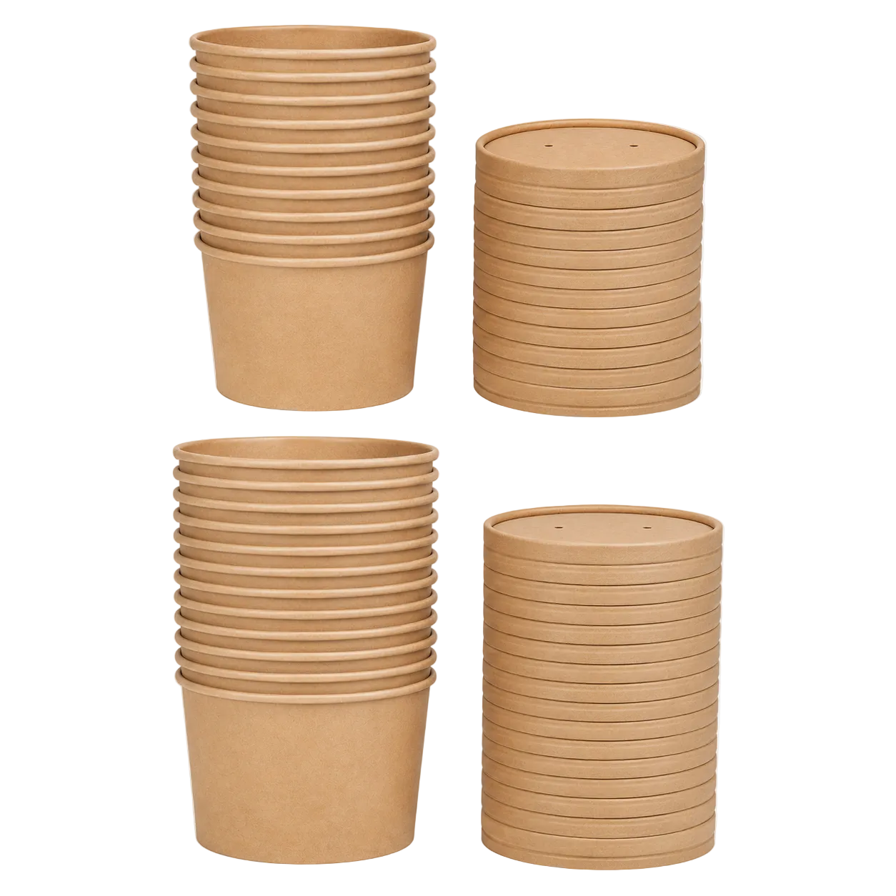 32 oz Kraft Soup Bowls with Lids