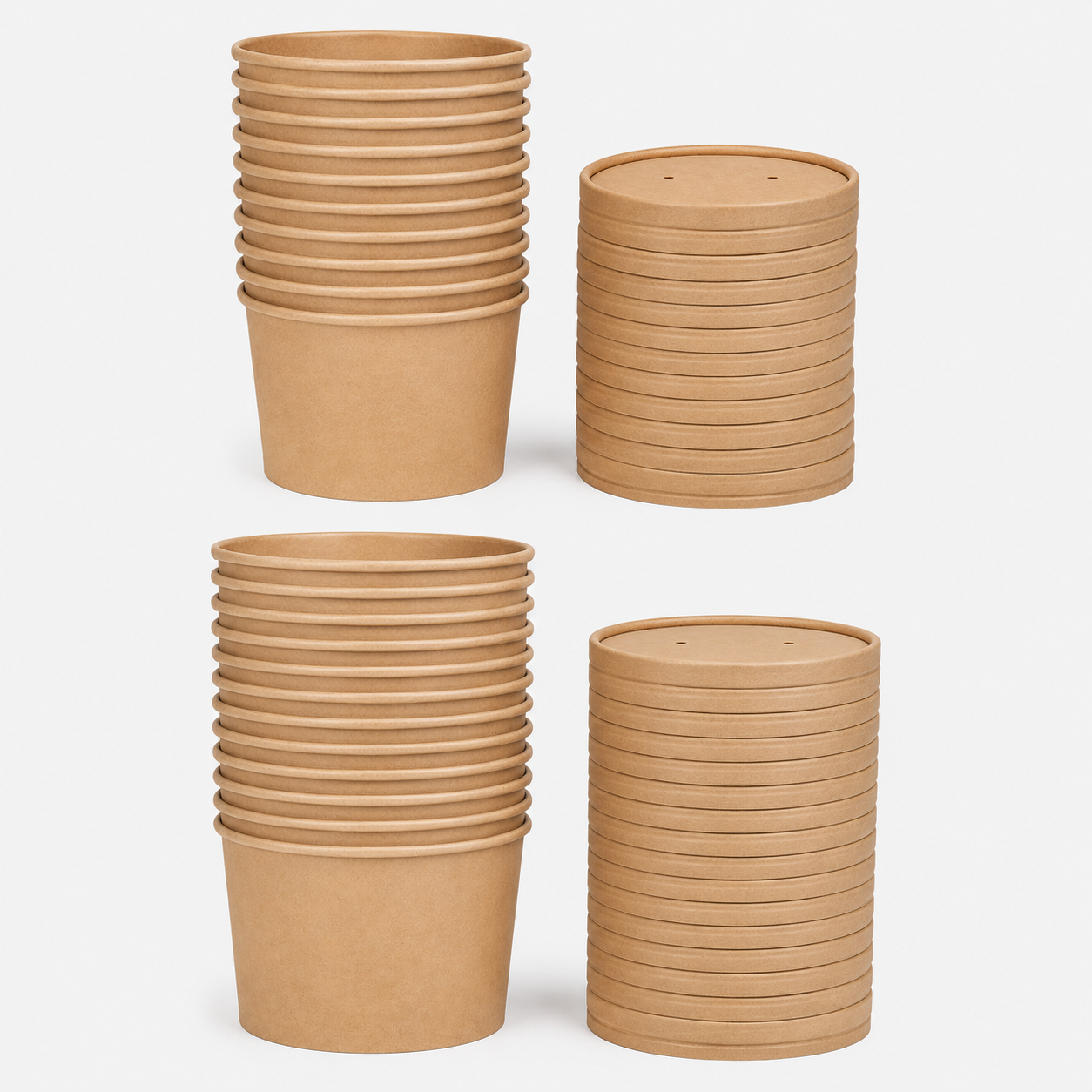 12 oz Kraft Soup Bowls with Lids