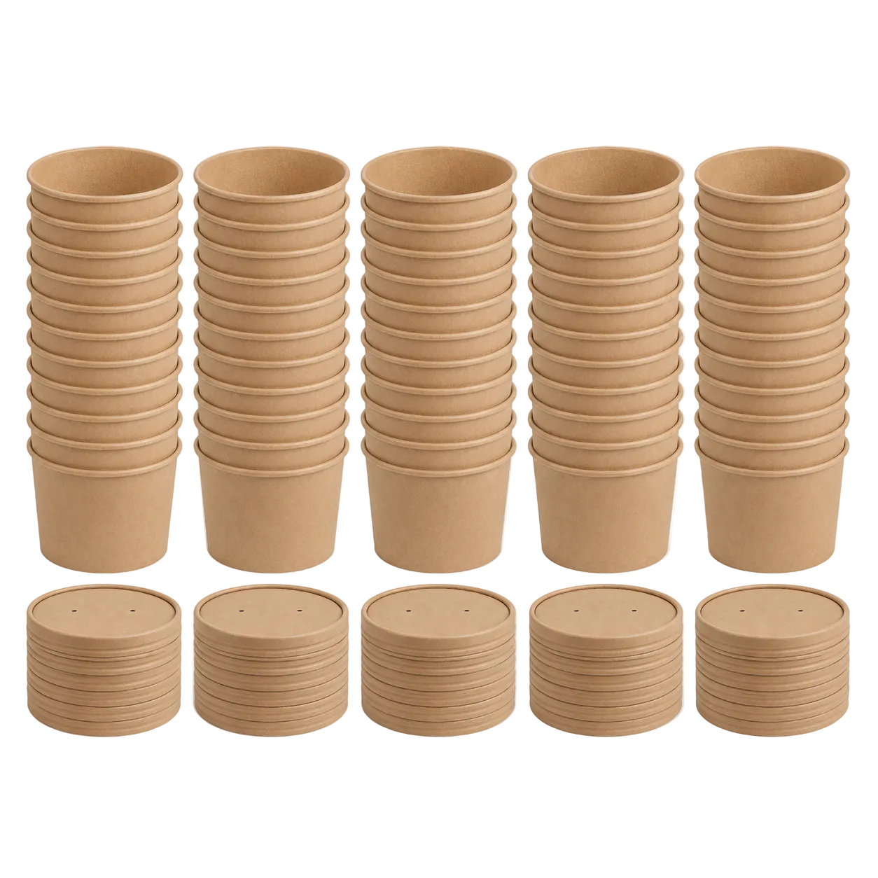 16 oz Kraft Soup Bowls with Lids