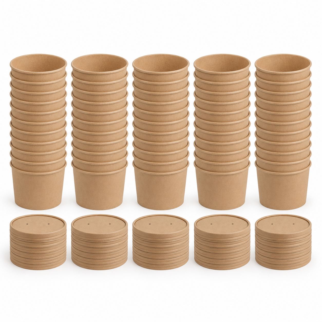 8 oz Kraft Soup Bowls with Lids