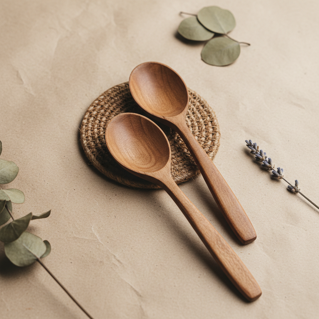 Wooden Dessert Spoon- Wrapped